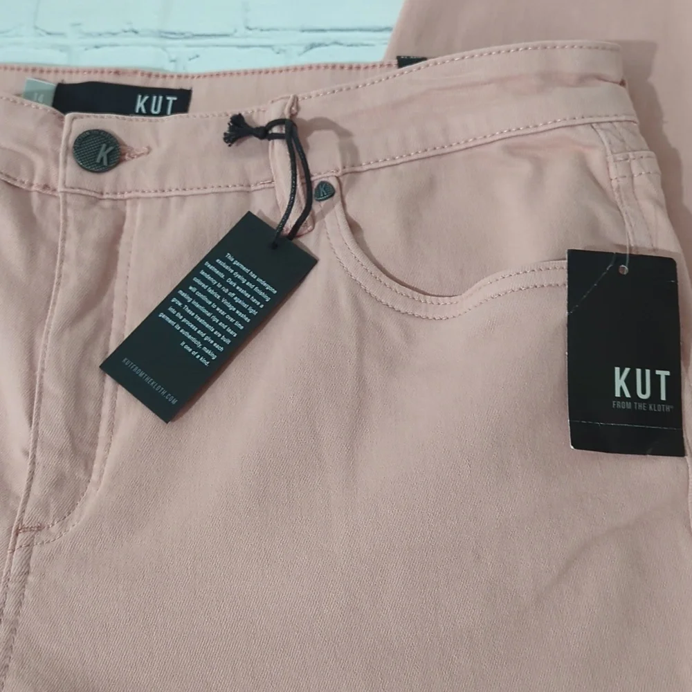 NWT KUT HIGHRISE CONNIE FAB AB SKINNY ANKLE ROSE SZ 14